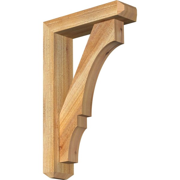Ekena Millwork Balboa Craftsman Rough Sawn Bracket w/ Offset Brace, Western Red Cedar, 4"W x 14"D x 22"H BKT0402X14X22BOA04RWR - main